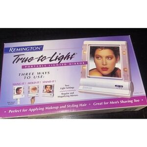 Remington True-to-Light Portable Lighted Makeup Mirror‎ Vintage 1995 LM-5 NOS